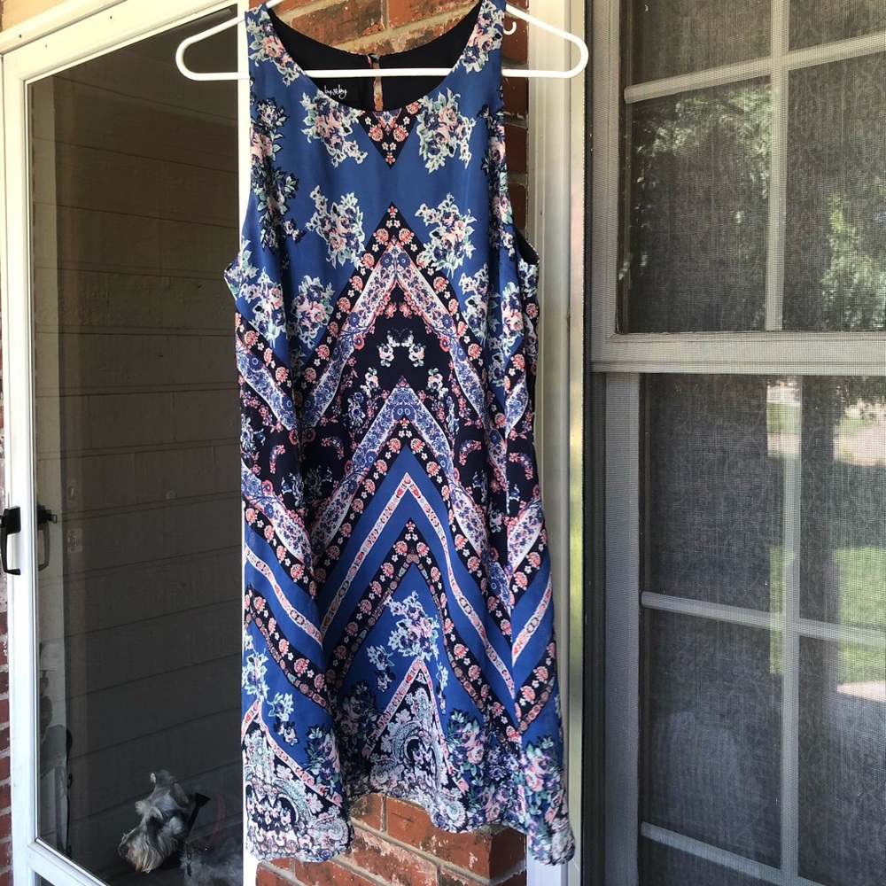 Blue pattern dress, XL